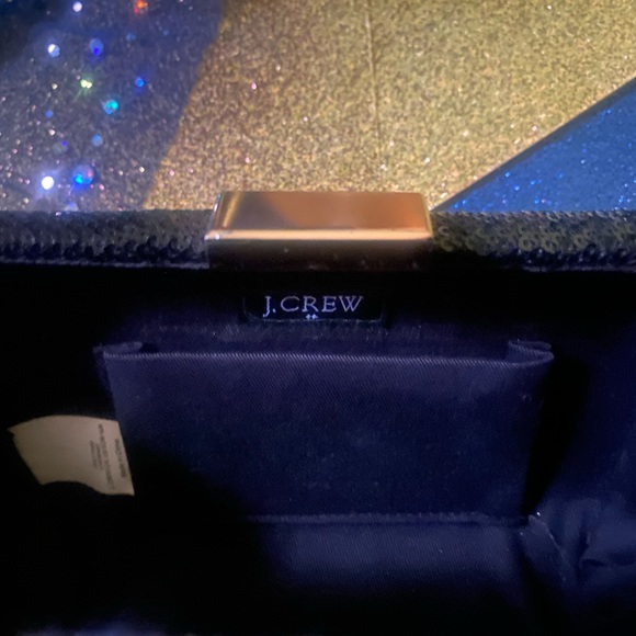 J.CREW GORG BLACK SEQUIN GOLD SHOULDER PARTY ELEGANT CLutch LUX RARE CLASSY EUC - Picture 9 of 12